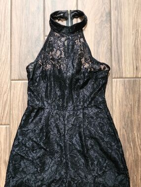 Lillybazaar Black Lace Halter Romper